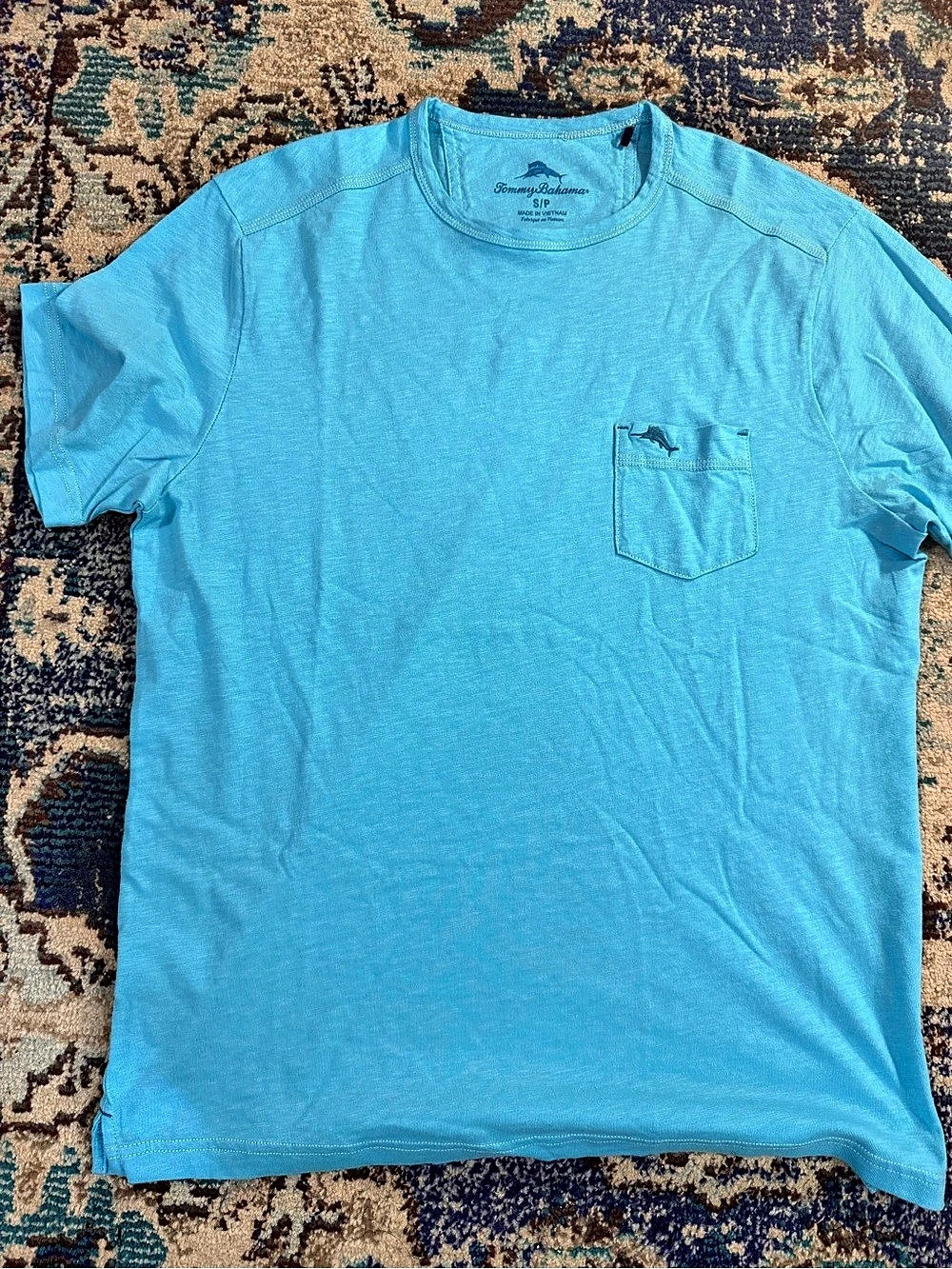 Tommy Bahama Bali Skyline Pocket T-Shirt Blue Size Small